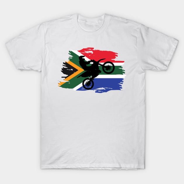 Awesome South African flag Dirt bike/Motocross design. T-Shirt by Murray Clothing